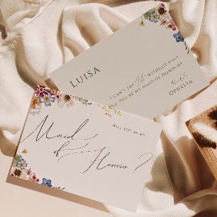 Boho Wildflower Garden   Tarjeta de honor de donce