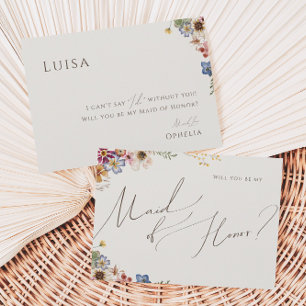 Boho Wildflower Garden   Tarjeta de honor de donce