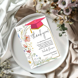 Boho WIldflower graduación foto gracias tarjeta