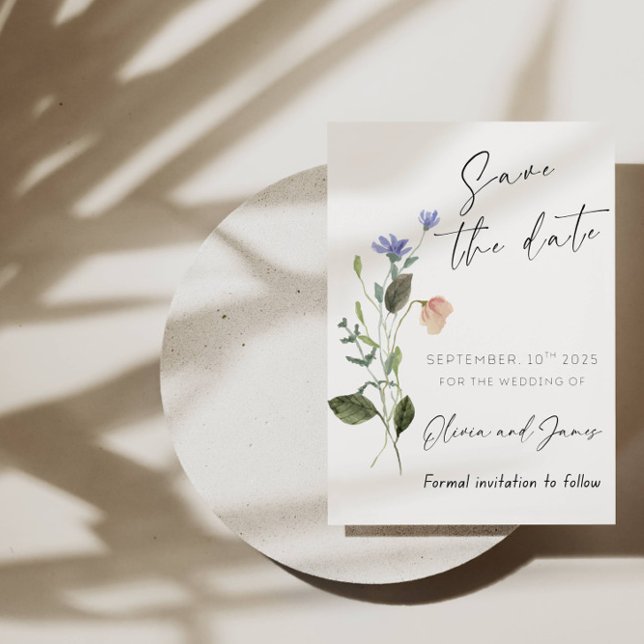 Boho Wildflower Guardar la tarjeta Boda de fecha (Subido por el creador)
