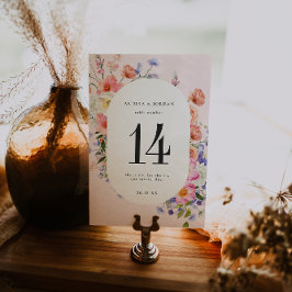 Boho Wildflower | Tarjeta de número de mesa