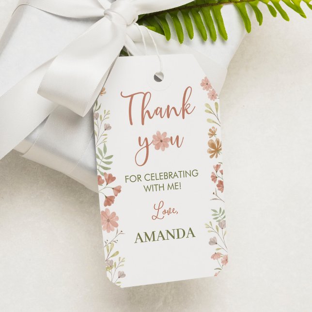 Boho Wildflower Tema Gracias Etiqueta (Subido por el creador)