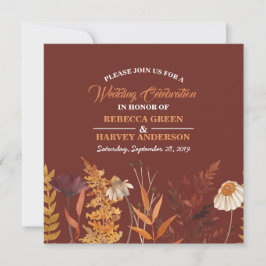 Boho Wildflower Terracotta Boda otoño otoño