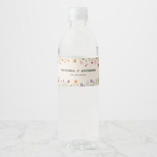Boho Wildflowers Boda Etiquetas para botellas de a