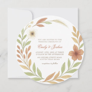 Boho Wildflowers Elegante Invitación a la boda red
