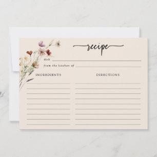 Boho Wildflowers Tarjeta de gran receta