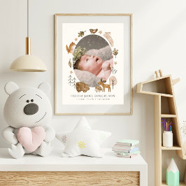 Boho Woodland Animales Baby Stats Foto Arte De Nur