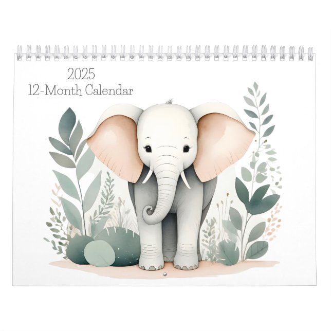 Boho Woodland Animals 2025 Calendario 12 meses (Tapa)
