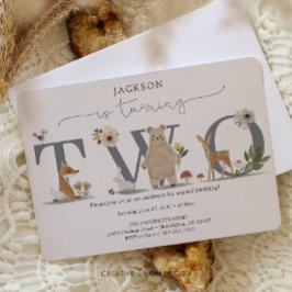 Boho Woodland segundo cumpleaños invitación a segu