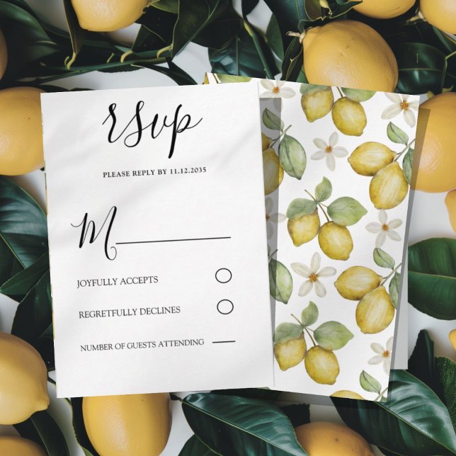 Boho Yellow Lemons Wedding RSVP (Subido por el creador)