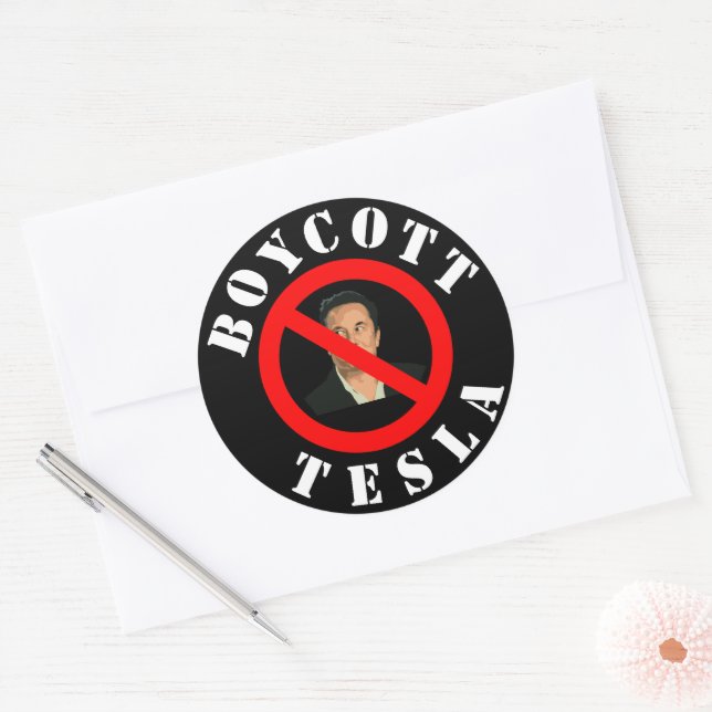 Boicot a Tesla Pegatina (Sobre)