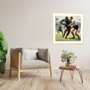 ¡Bok! - Impresión de arte de jugadores de rugby