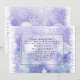 Bokah Purple Snowflakes Invitación a la boda de in