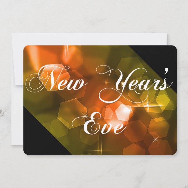 Bokeh 1, Naranja de invitaciones a fiesta de Año N (Anverso)