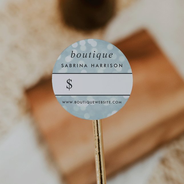 Bokeh azul de hielo | Pegatina de precios boutique (Subido por el creador)