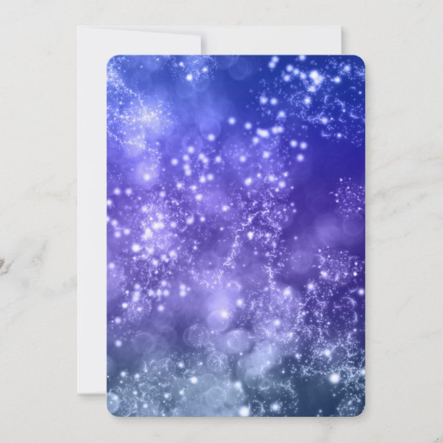 Bokeh azul por invitación a fiesta de Año Nuevo (Anverso)