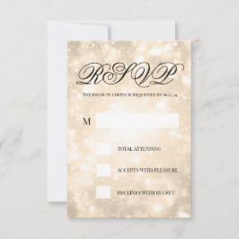 Bokeh de Champagne de oro Elegante Boda RSVP