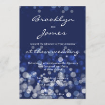 Bokeh de invitaciones a bodas temáticas de inviern