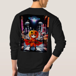 Bokuchander Diseño de OVNI Camiseta de mangas larg