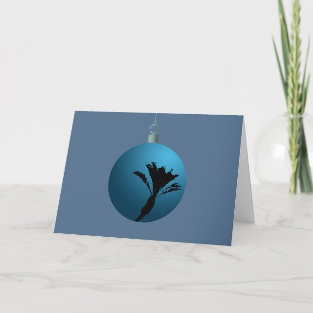Bola azul del árbol de navidad de la palma (Anverso)