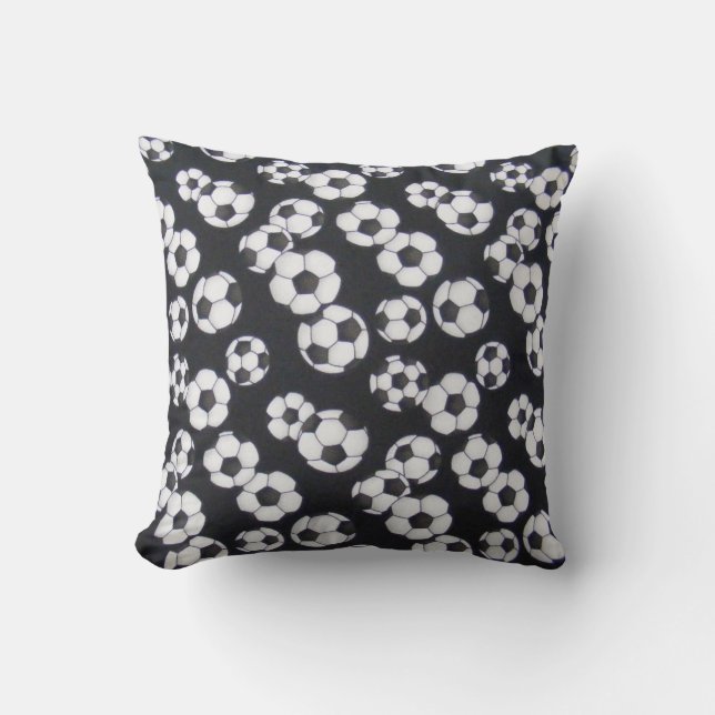 Bola blanco y negro de la almohada del fútbol (Anverso)