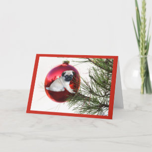 Bola colgante de la tarjeta de Navidad del barro