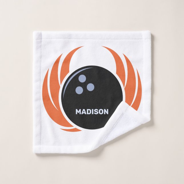 Bola de bolos con nombre personalizado con llama (Toallita)