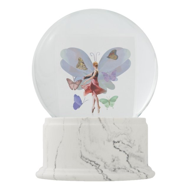 Bola De Cristal Con Nieve Bailarina y mariposas (Anverso)