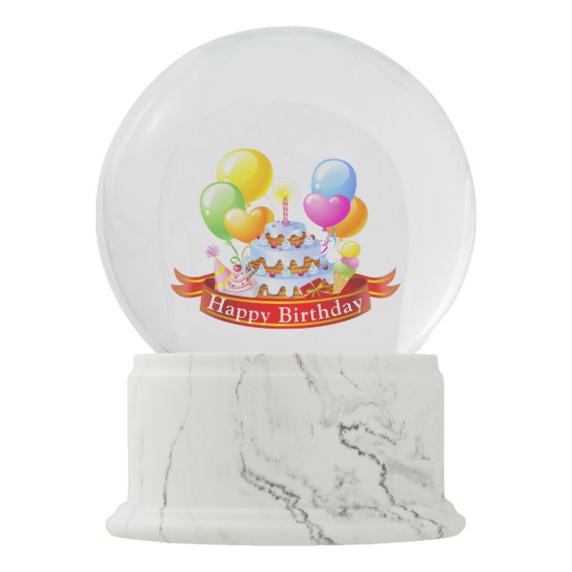 Bola De Cristal Con Nieve Feliz cumpleaños (Anverso)