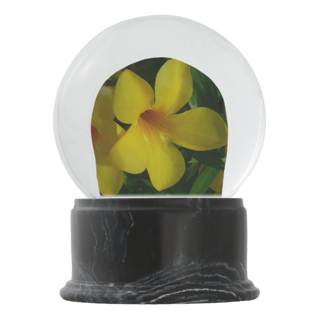 Bola De Cristal Con Nieve Flores de trompeta doradas II tropicales (Reverso)