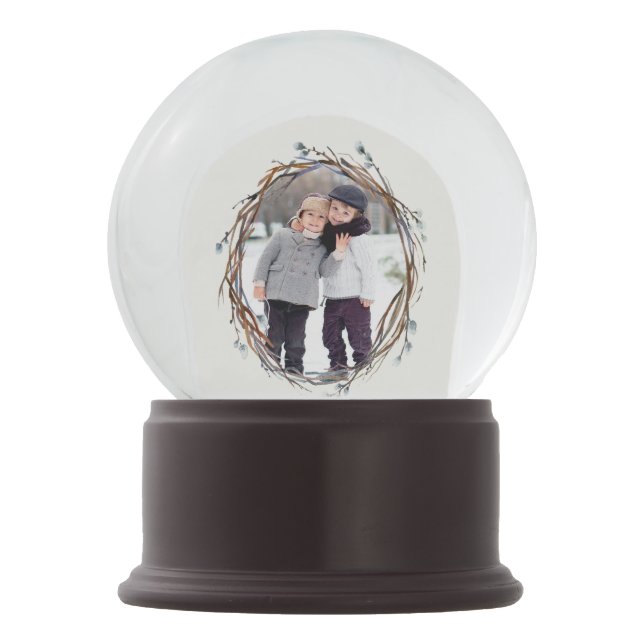 Bola De Cristal Con Nieve Globe de nieve personalizada Willow Wreath (Anverso)