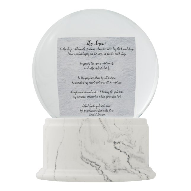 Bola De Cristal Con Nieve Poema de mí La Nieve (Anverso)