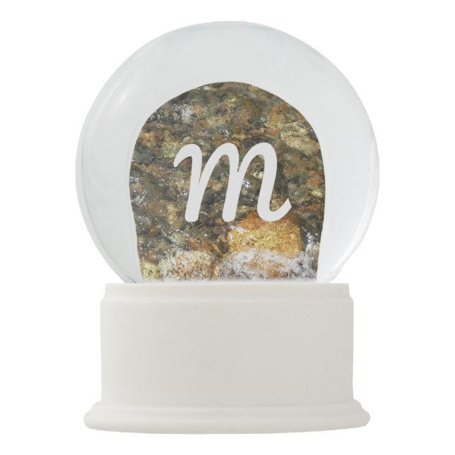 Bola De Cristal Con Nieve Resumen natural de guijarros rojos marrones y gris (Anverso)