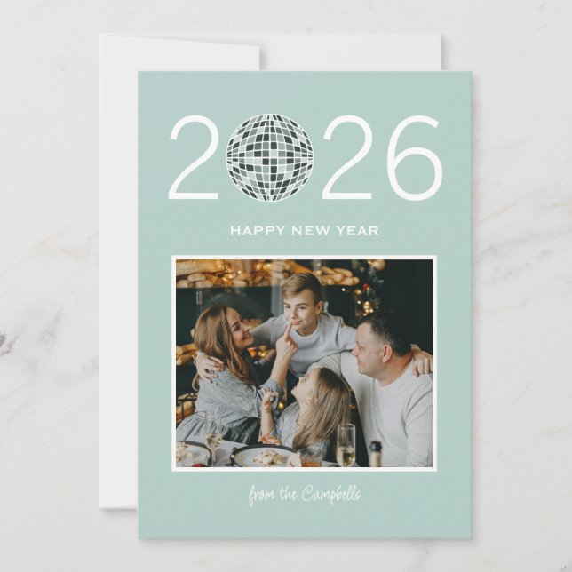 bola de disco fiesta gran foto moderna tarjeta de  (Anverso)