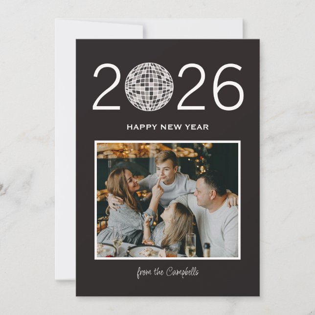 bola de disco fiesta gran foto moderna tarjeta de  (Anverso)