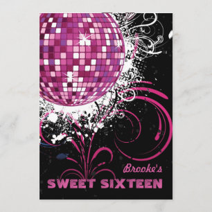 Bola de discoteca - invitación del dulce 16