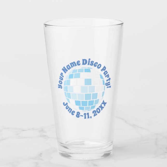 Bola de Discoteca Retro Azul PERSONALIZADA (Anverso)