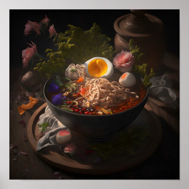 Bola de fideos de Ramen aún arte de vida (Frente)