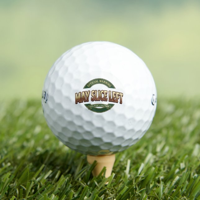 Bola de Golf 'Advertencia: Puede Cortar a la Izqui (Camiseta in situ)