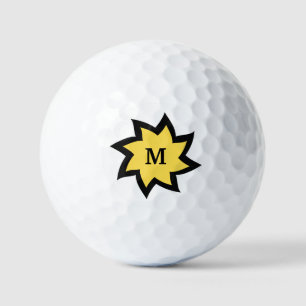 Bola de golf Amarillo y Negro Starburst
