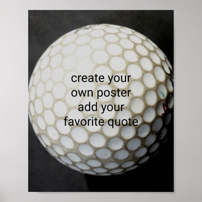 bola de golf añada tu propia cita arte de pared pe (Frente)