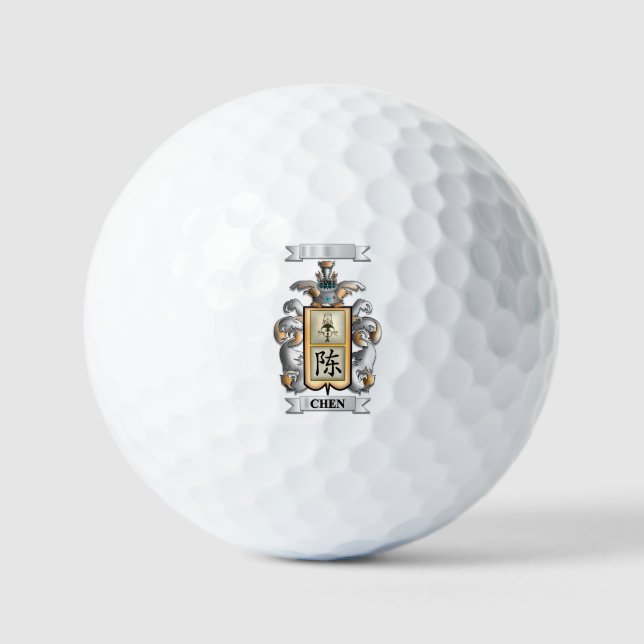 Bola de Golf Apellido Chen y Escudo (Anverso)