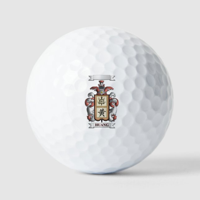 Bola de Golf Apellido Huang y Escudo (Anverso)