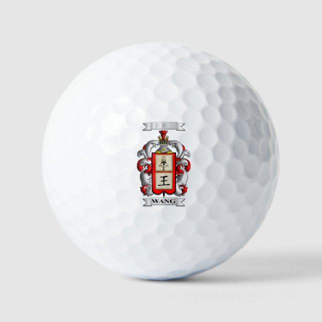Bola de Golf Apellido Wang y Escudo (Anverso)