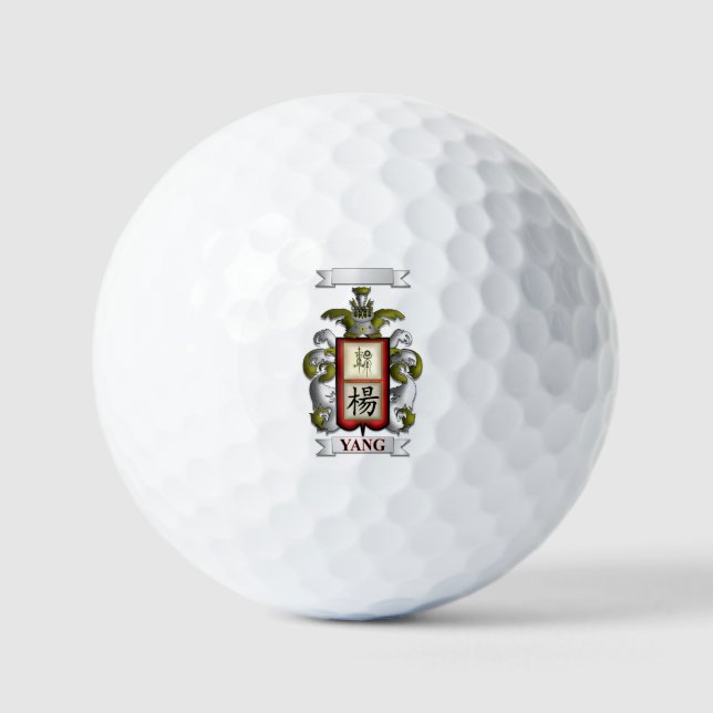 Bola de Golf Apellido Yang y Escudo (Anverso)