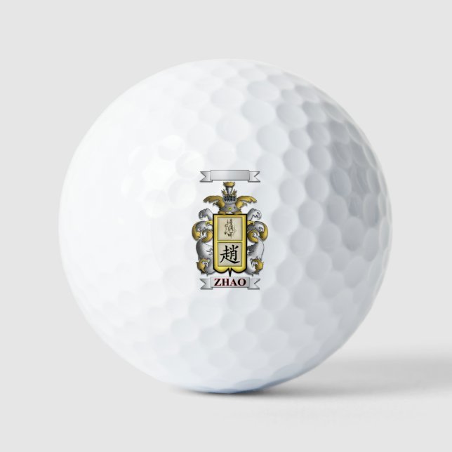 Bola de Golf Apellido Zhao y Escudo (Anverso)
