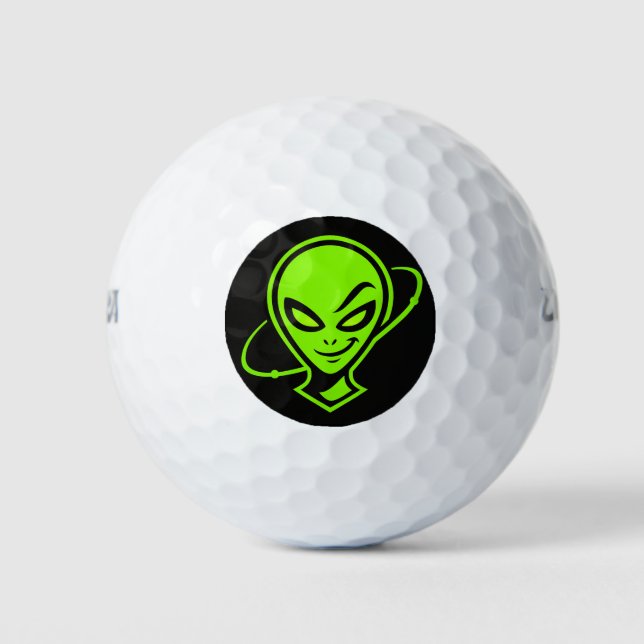 Bola de Golf Buena Suerte del Alien Verde (Anverso)