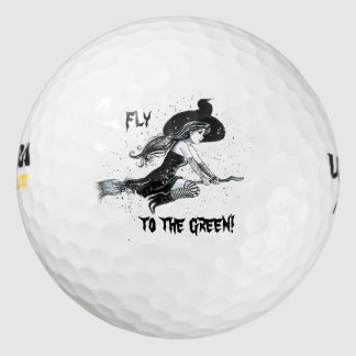 bola de golf con bruja en ella