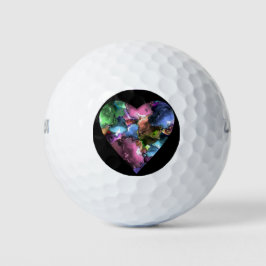 Bola de golf con fondo negro de color