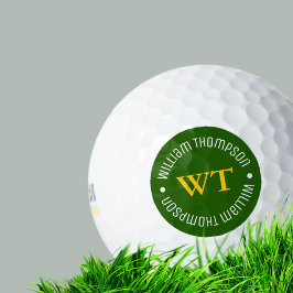 Bola de golf con nombre ( monograma de círculo ver